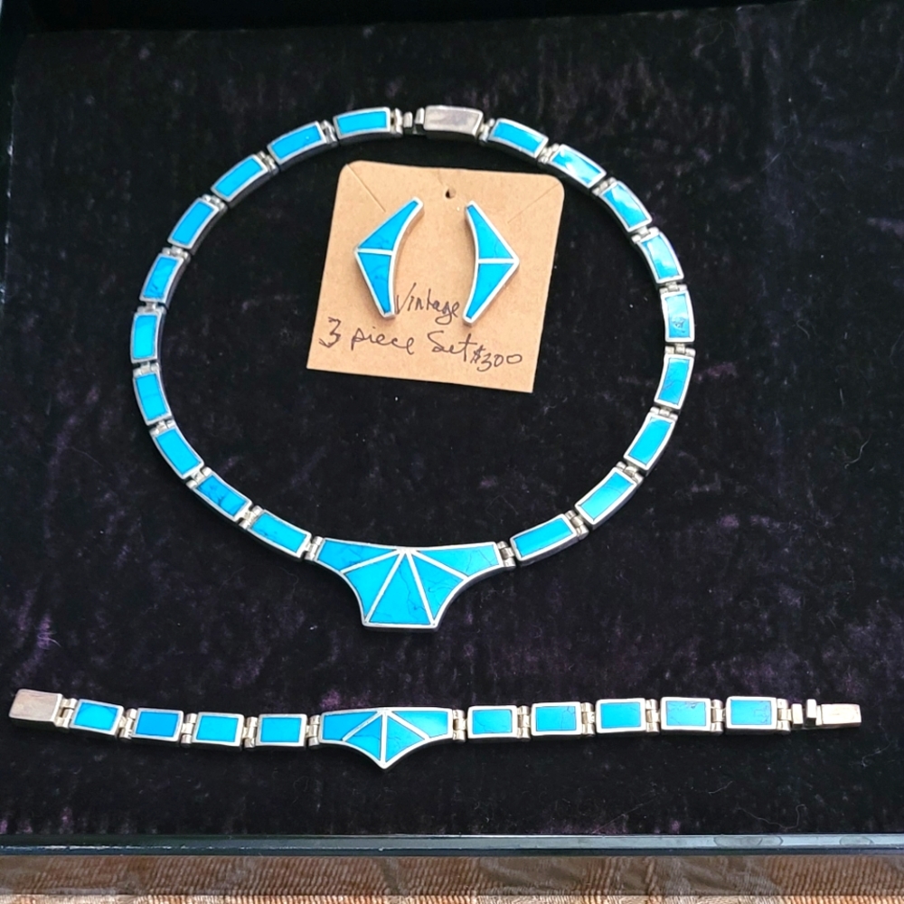 Vintage Taxco Mexican silver set